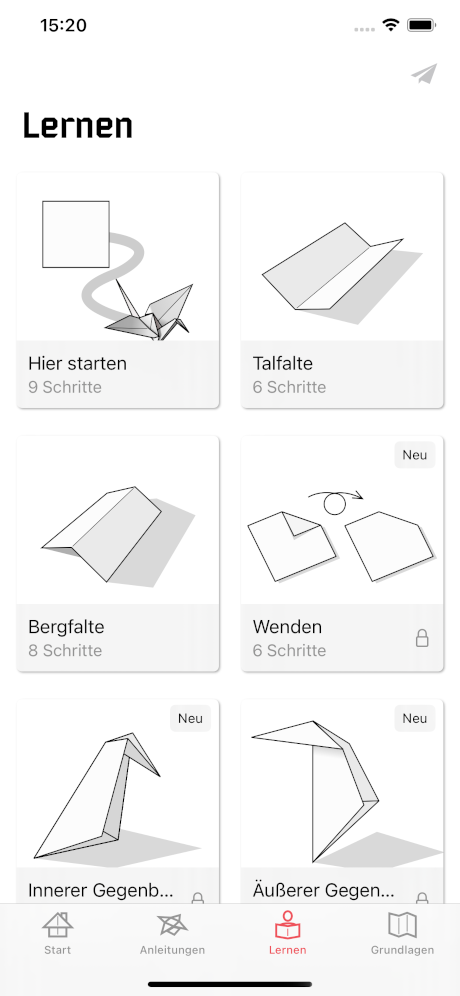 iPhone Screenshot Origami Lernen