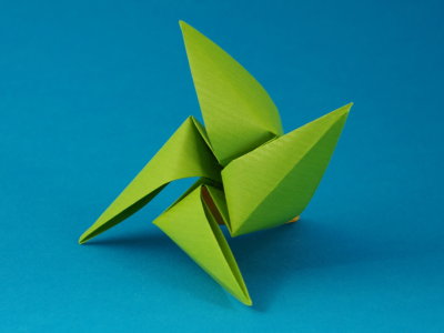 Helikopter aus Origami Papier