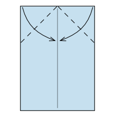 Papierflieger Schritt 2