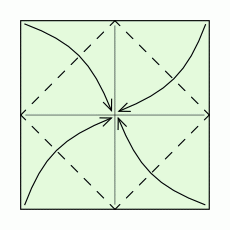 Origami Blintzform Schritt 2