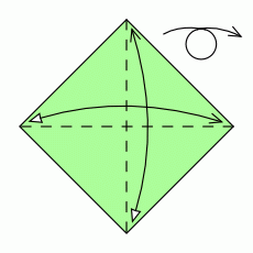 Zusammengeschobenes Quadrat Schritt 1