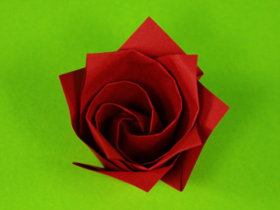 Origami Ein-Minuten-Rose aus Washi
