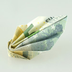 Blatt Origami Blatt aus einem Geldschein