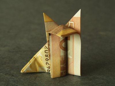 Origami Fuchs als Geldgeschenke