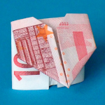 Herz Origami Herz aus einem Geldschein