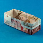 Origami Münzenbox aus je einem Geldschein