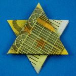Origami Sechszackstern aus einem Geldschein