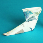 Stiefel Origami Stiefel aus je einem Geldschein als Geldgeschenk
