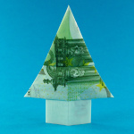 Tannenbaum Origami Tannenbaum aus einem Geldschein