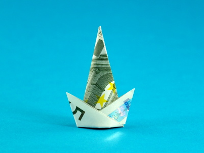 Origami Zauberhut aus einem Geldschein