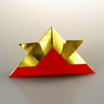 Origami Samurai Helm aus Folienpapier