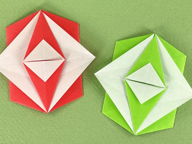 Origami Tato-Schachtel aus Duocolor-Papier