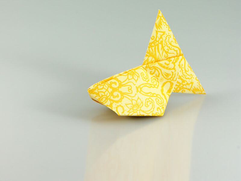 Origami Goldfisch aus Origami Papier