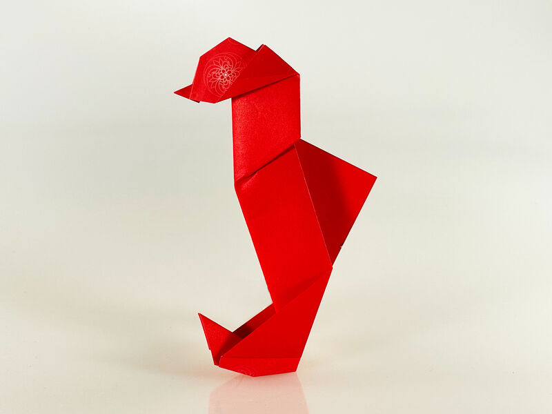 Origami Seepferdchen aus Origami-Papier