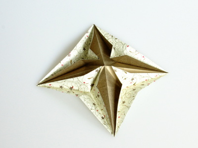 Origami Pop-up Stern aus Folienpapier