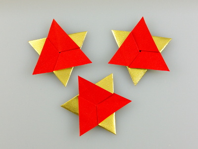 Origami Sechszackstern aus Folienpapier