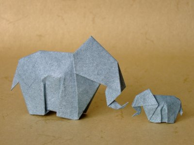 Origami Elefant aus Elefantenhaut