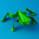 Origami Frosch aus Origami Papier