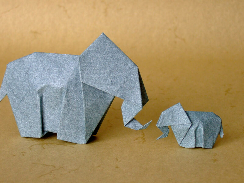 Origami Elefant aus Elefantenhaut