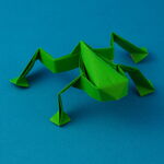 Origami Frosch aus Origami Papier