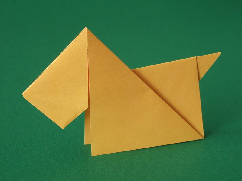 Origami Scottish Terrier aus Origami Papier