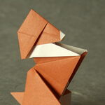 Welpe aus Origami Papier