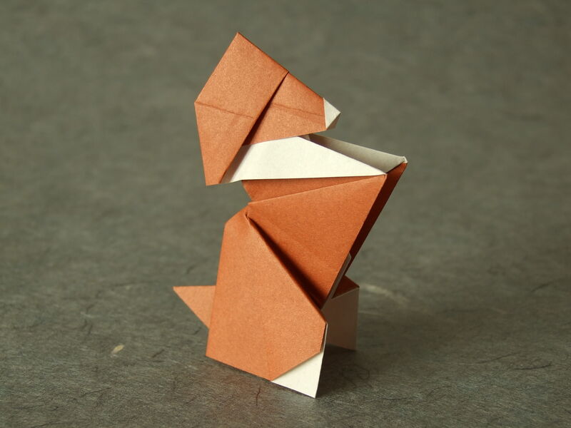Origami Welpe aus Origami Papier