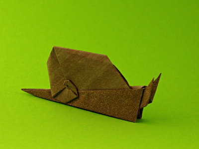 Schnecke aus Origami Papier