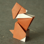 Welpe aus Origami Papier