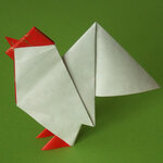 Hahn Origami Hahn aus Washi