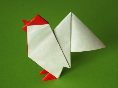 Origami Hahn aus Washi