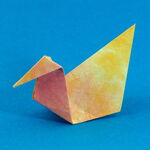 Traditionelle Origami Ente aus Washi