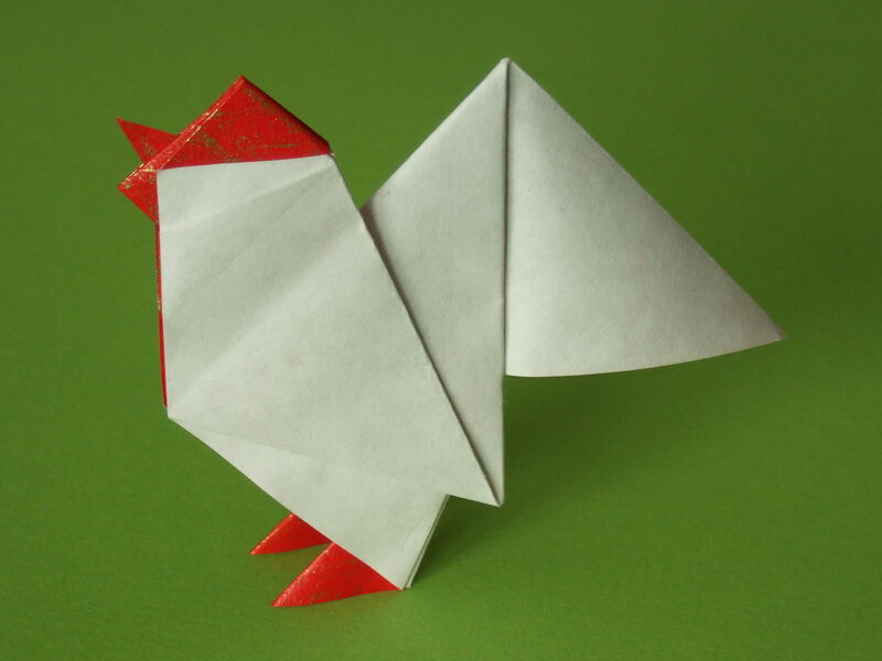 Origami Hahn aus Washi