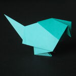 Origami Kanarienvogel aus Duocolor Papier