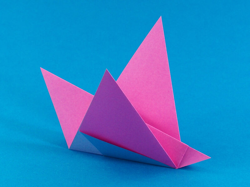 Origami Nachtigall aus Origami Papier