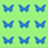 Blaue Schmetterlinge auf grünem Hintergrund Blaue Schmetterlinge auf grünem Hintergrund