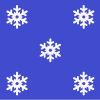 Weiße Schneeflocken auf blauem Hintergrund