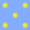 Gelbe Sonnen auf hellblauem Hintergrund Gelbe Sonnen auf hellblauem Hintergrund